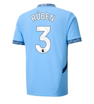 Manchester City Ruben Dias #3 Primera Equipación 2024-25 Manga Corta